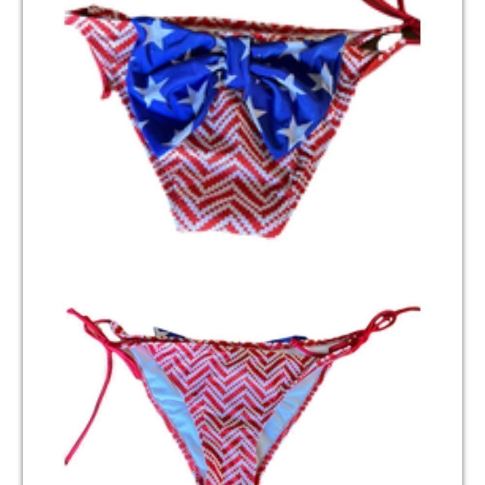 ❤️Fourth of July bikini bottoms Tie Sides